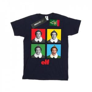 Elf jongens vier gezichten T-shirt 7-8 Years wit