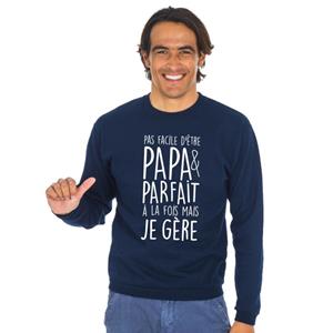 We are family Herensweatshirt - NIET GEMAKKELIJK EEN VADER EN PERFECT TEGELIJKERTIJD, MAAR IK KAN HET XS marineblauwe kleur