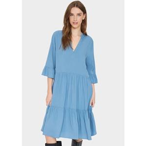 Saint Tropez Blousejurk EdaSZ dress met volants en 3/4 mouwen