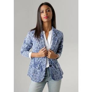 Aniston SELECTED Korte blazer met kleurharmonisch jacquard-bloemenmotief