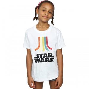 Star Wars Girls Rainbow Cotton T-Shirt 12-13 wit