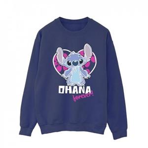 Disney Lilo en Stitch Ohana Forever Heart-sweatshirt voor heren L marineblauwe kleur