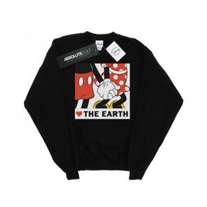 Disney Heren Mickey Mouse Heart The Earth Sweatshirt L wit