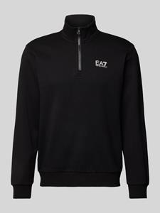 Emporio Armani EA7 8NPM35 Quarter Zip Sweater Heren Zwart - 