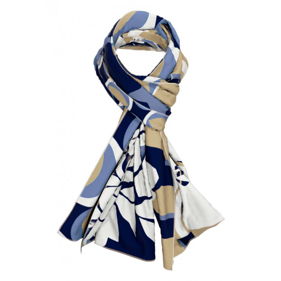 Frank Walder - Beige Sjaal met print Beige 40