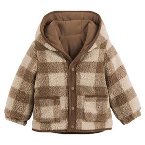 LA REDOUTE COLLECTIONS Geruite jas met kap in sherpa