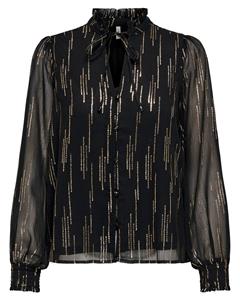 Only Onlmira L/s V-neck Shirt Ptm 15332641 T-shirt Lange Mouw Gold Colour Lora Stripe Foil