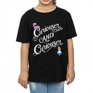 Alice In Wonderland Girls Curiouser en Curiouser katoenen T-shirt 12-13 zwart