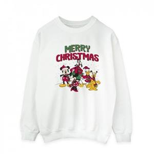 Disney Heren Mickey Mouse Merry Christmas karakters Sweatshirt S wit