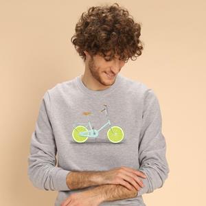 Le Roi du Tshirt Herensweater - ZUUR XS heide grijze kleur