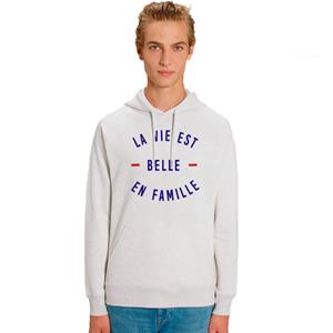 We are family Herensweater met capuchon - LIFE IS PRACHTIG MET HET FAMILIE XS vuilwit
