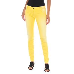 Dames distressed lange jeans met stretchstof 10DB50210-G272 24-USA blauw