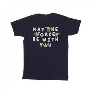 Star Wars Boys The Mandalorian Grogu May The Force Be With You T-shirt 5-6 Years wit