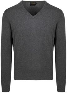 Steppin' Out Trui Cotton Cashmere V-hals Antraciet Melange