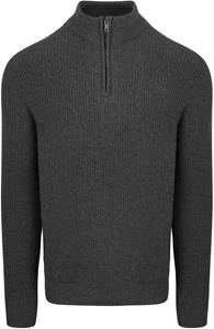 Steppin' Out Half Zip Trui Lamswol Antraciet
