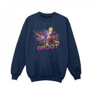 Marvel Girls Guardians of the Galaxy Abstract Groot Sweatshirt 5-6 Years wit