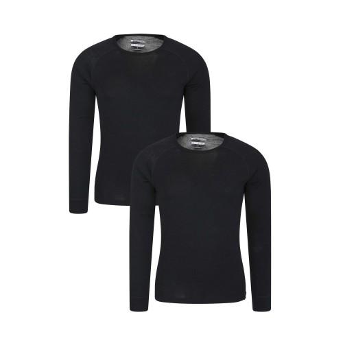 Pertemba FR - Apparel Mountain Warehouse Heren Merinowol basislaagtop (Pak van 2) XXS Vloot