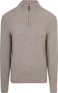 Sweater Suitable Half Zip Pullover Boiled Wool Taupe