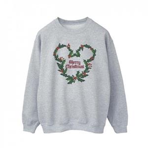 Disney Heren Mickey Mouse Merry Christmas Holly Sweatshirt L wit