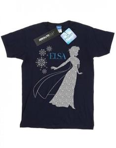 Disney Frozen Elsa kerstsilhouet katoenen T-shirt voor meisjes 7-8 Years wit