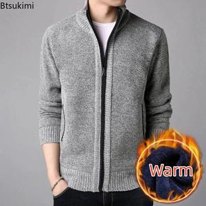 Heren casual dikke warme trui herfst winter trui met ritssluiting voor heren effen oversized gebreide jas met lange mouwen XXXXL zwart