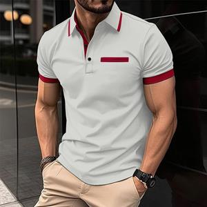 Fashion human Zomer nieuw heren POLO-shirt met korte mouwen en revers, trendy veelzijdig casual T-shirt S zwart
