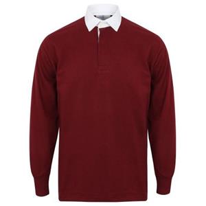 FRONT ROW Klassiek rugbypoloshirt met lange mouwen op de eerste rij L zwart/wit
