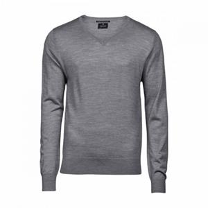 Tee Jays Heren gebreide trui met V-hals M zwart