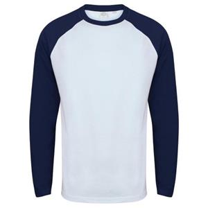 Skinni Fit Skinnifit Heren Raglan honkbal-T-shirt met lange mouwen XL rood/wit