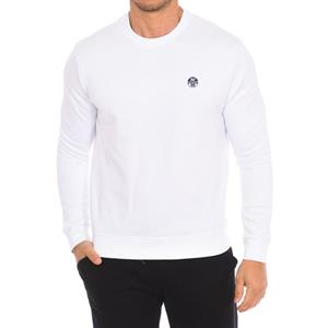 BlackPrice Heren sweatshirt met lange mouwen en ronde hals 9024070 L wit