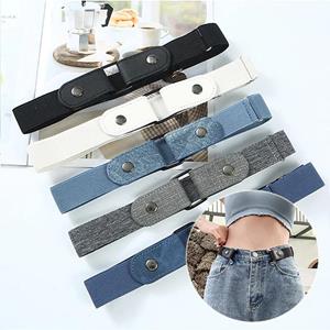 4Retatoo 1PC Gespvrije elastische onzichtbare riem Casual elastische niet-geperforeerde tailleband koffie