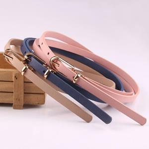 YA84EQ Dames kunstleer riemen snoep kleur dunne magere tailleband verstelbare riem dames jurk riem zwart
