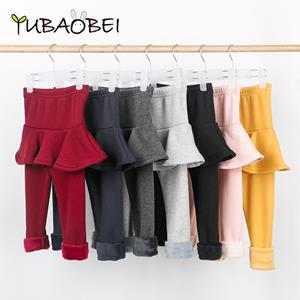 FD28TN YUBAOBEI Baby meisje broek kinderlegging herfst winter dun/dik twee diktes meisjes katoenen legging meisjes rok-broek taartrokken broek 10 antieke zwarte kleur