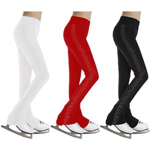 IEFiEL Kinderen Meisjes Sparkly Steentjes Kunstschaatsbroek Hoge Taille Elastische Trainingslegging voor Dansgymnastiekprestaties 5-6 Years zwart