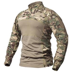 ReFire Gear Camouflage Tactische Combat Shirt Heren Katoen Lange Mouw Camo Militair T-shirt Stretch Paintball Multicam Uniform Kleding L Capri