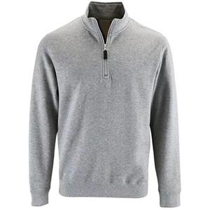 SOLS Stan-sweatshirt met contrasterende rits voor heren 2XL grijs