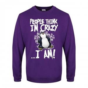 Psycho Penguin Heren mensen denken dat ik gek ben Sweatshirt 3XL paars
