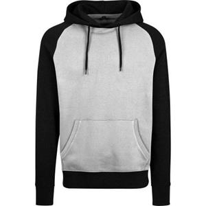 Build Your Brand Bouw je merk Raglan-hoodie voor heren M zwart/houtskool