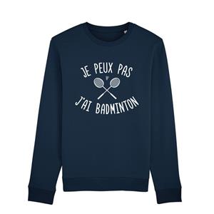 Enkr Herensweater - IK KAN NIET BADMINTON HEBBEN XS marineblauwe kleur