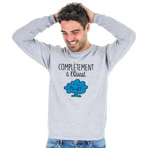 Monsieur Madame Sweat Homme - COMPLÈTEMENT À L'OUEST XS heide grijze kleur