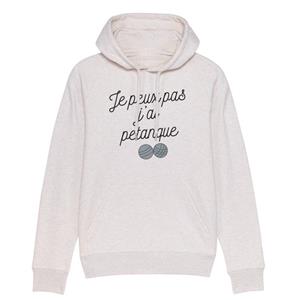 Enkr Sweatshirt met capuchon IK KAN GEEN PETANQUE HEBBEN XS vuilwit