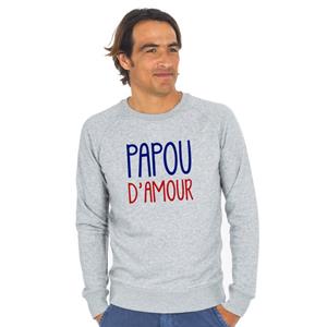 We are family Herensweater - PAPOU D'AMOUR XS heide grijze kleur