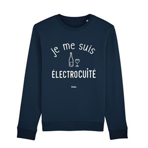 Enkr Herensweater - IK WERD GEELEKTRICCUTED XS marineblauwe kleur