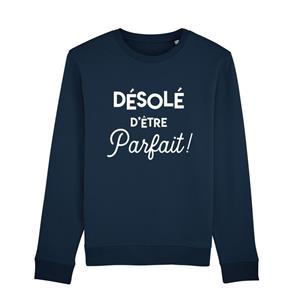 Enkr Sweat Homme - DÉSOLÉ D'ÊTRE PARFAIT XS marineblauwe kleur