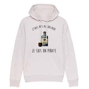 Enkr Sweat a capuche J'SUIS PAS ALCOOLIQUE JE SUIS UN PIRATE XS vuilwit
