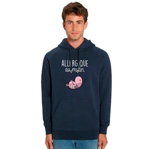 Monsieur Madame Herenhoodie - ALLERGISCH IN DE OCHTEND XS marineblauwe kleur