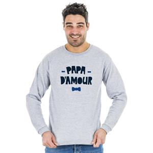 Ma Petite Tribu Herensweater - DADDY OF LOVE XS heide grijze kleur