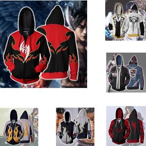 EG41NB 3D Fashion Game Tekken Gedrukt Cosplay Kostuum Casual Sportjassen Hoodie Sweatshirts L zwart