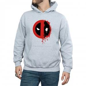 Deadpool heren hoodie met verfspetterlogo L grijs