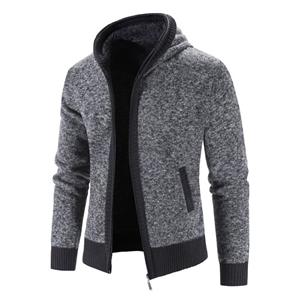 Fashion bag01 Fleece gewatteerde trui jas effen kleur vest met capuchon heren XXXL marineblauwe kleur